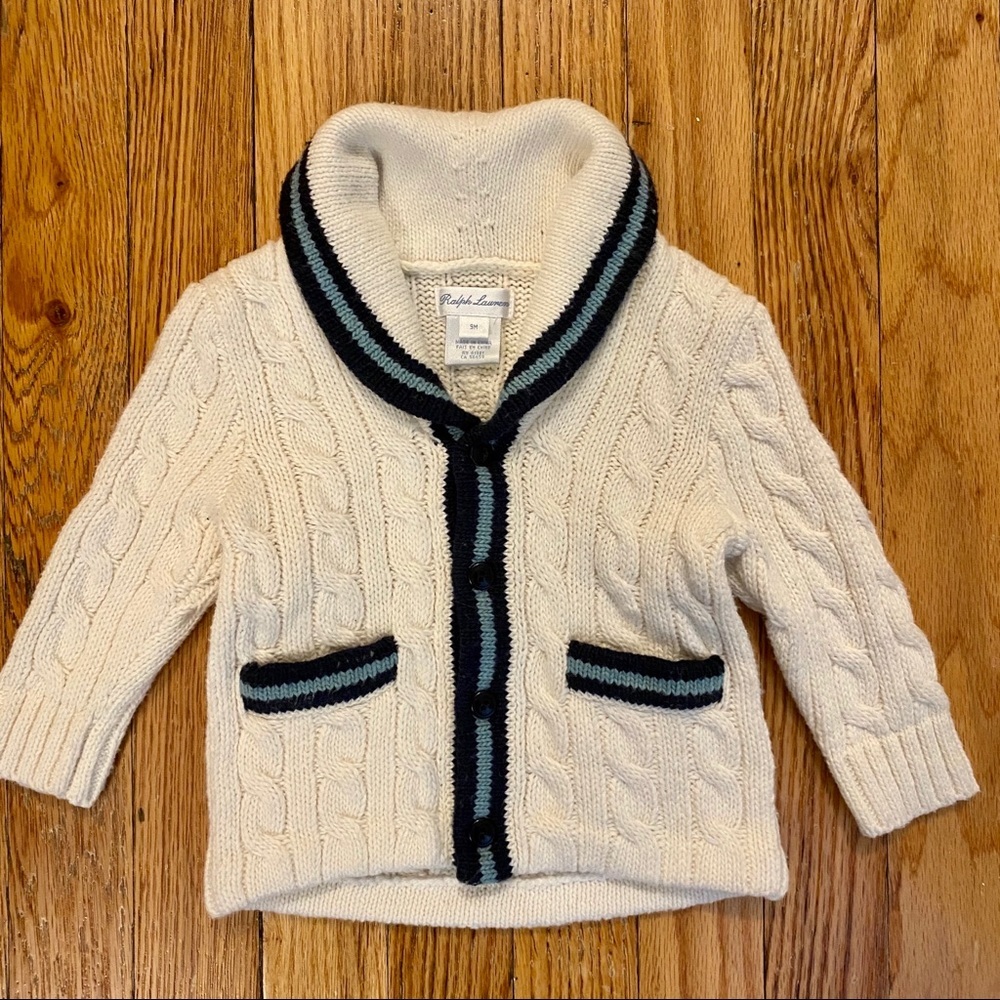 Ralph Lauren baby boy shawl sweater 6m
